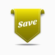 Save Yellow Label Icon Vector Design