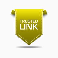 Trusted Link Yellow Label Icon Vector Design
