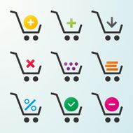 set of icons shopping carts