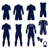 Different types of men&rsquo;s suits for swimming and diving