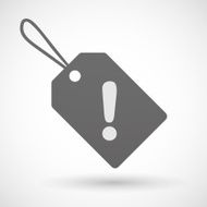 Shopping label icon with an admiration sign