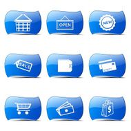 Shopping Sign Blue Vector Button Icon Design Set 2 N13