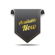 Available Now Gold Black Label Icon Vector Design
