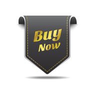 Buy Now Gold Black Label Icon Vector Design