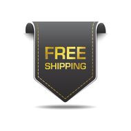 Free Shipping Gold Black Label Icon Vector Design