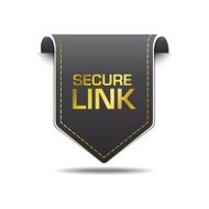 Secure Link Gold Black Label Icon Vector Design