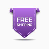 Free Shipping Purple Label Icon Vector Design