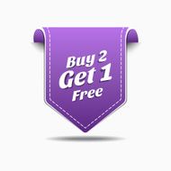 Buy 2 Get 1 Purple Label Icon Vector Design