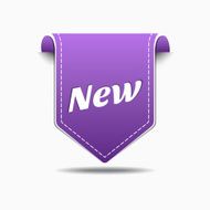 New Collection Purple Label Icon Vector Design