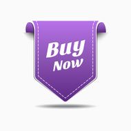 Buy Now Purple Label Icon Vector Design