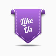 Like Us Purple Label Icon Vector Design