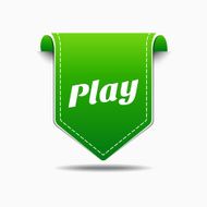 Play Green Label Icon Vector Design