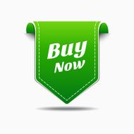Buy Now Green Label Icon Vector Design