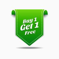 Buy 1 Get Green Label Icon Vector Design