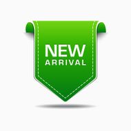 New Arrival Green Label Icon Vector Design
