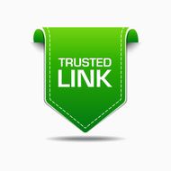 Trusted Link Green Label Icon Vector Design