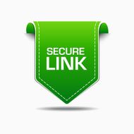 Secure Link Green Label Icon Vector Design