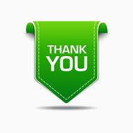Thank You Green Label Icon Vector Design