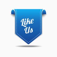 LIke Us Blue Label Icon Vector Design