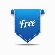 Free Product Blue Label Icon Vector Design