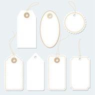 Set of blank paper tags labels isolated vector elements