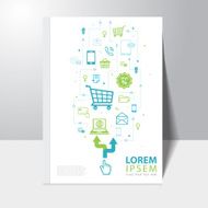 e-commerce and shopping online book cover design with icon background N2