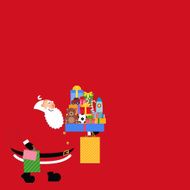 Santa Claus in red background