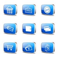 Shopping Sign Square Vector Blue Icon Design Set 2 N12