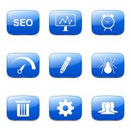 SEO Internet Sign Square Vector Blue Icon Design Set 8 N11
