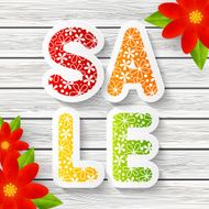 Spring sale message with red flowers N2