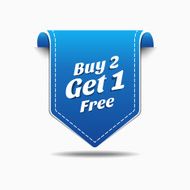 Buy 2 Get 1 Blue Label Icon Vector Design