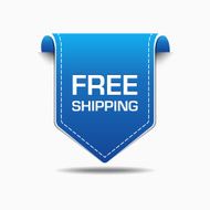 Free Shipping Blue Label Icon Vector Design
