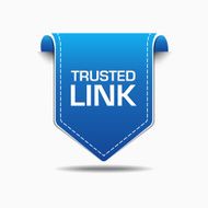 Trusted Link Blue Label Icon Vector Design