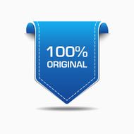 100 Percent Original Blue Label Icon Vector Design