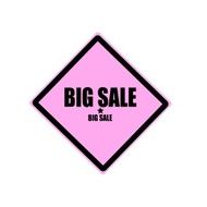 Big sale black stamp text on pink background