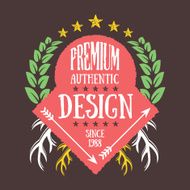 Original vintage badge Nature handmade concept