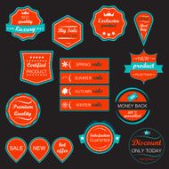 Set of vector icons and labels