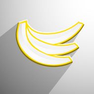 Paper banana cutout - vector illustration design card