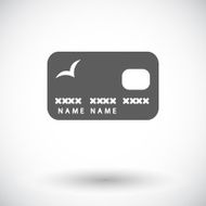 Credit card single flat icon