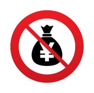 No Money bag sign icon Yen JPY currency N2