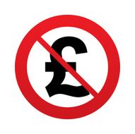 No Pound sign icon GBP currency symbol