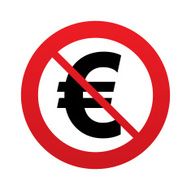No Euro sign icon EUR currency symbol N2