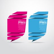 Abstract glossy green pink and blue speech bubble