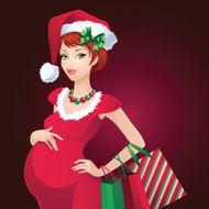 pregnant beauty Christmas shopping