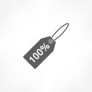 100 percent tag icon