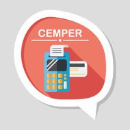 Shopping credit card machine flat icon with long shadow eps10 N9