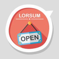shopping store sign flat icon with long shadow eps10 N112
