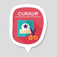 shopping sale coupon flat icon with long shadow eps10 N41