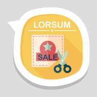 shopping sale coupon flat icon with long shadow eps10 N42