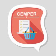 shopping list flat icon with long shadow eps10 N29